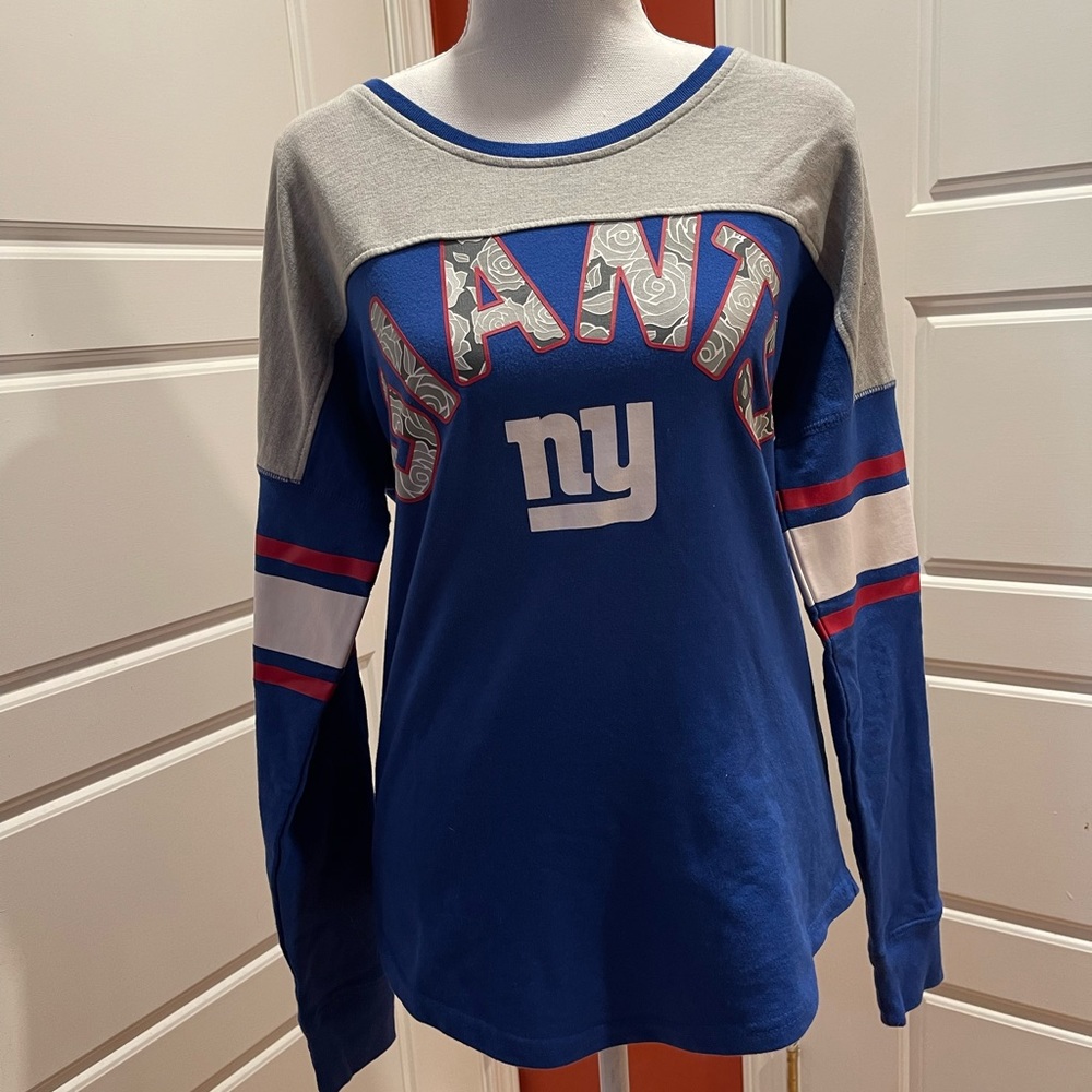 New York Giants NFL Licensed Girly Rose Sweatshirt Jr’s Large Women’s Med Cute!